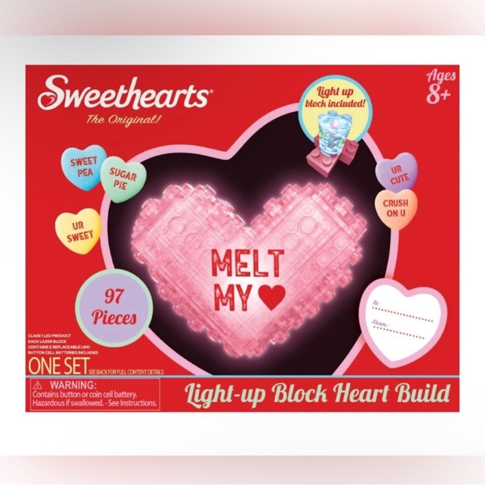 Sweethearts® NWT Light-Up Block Heart Building Set